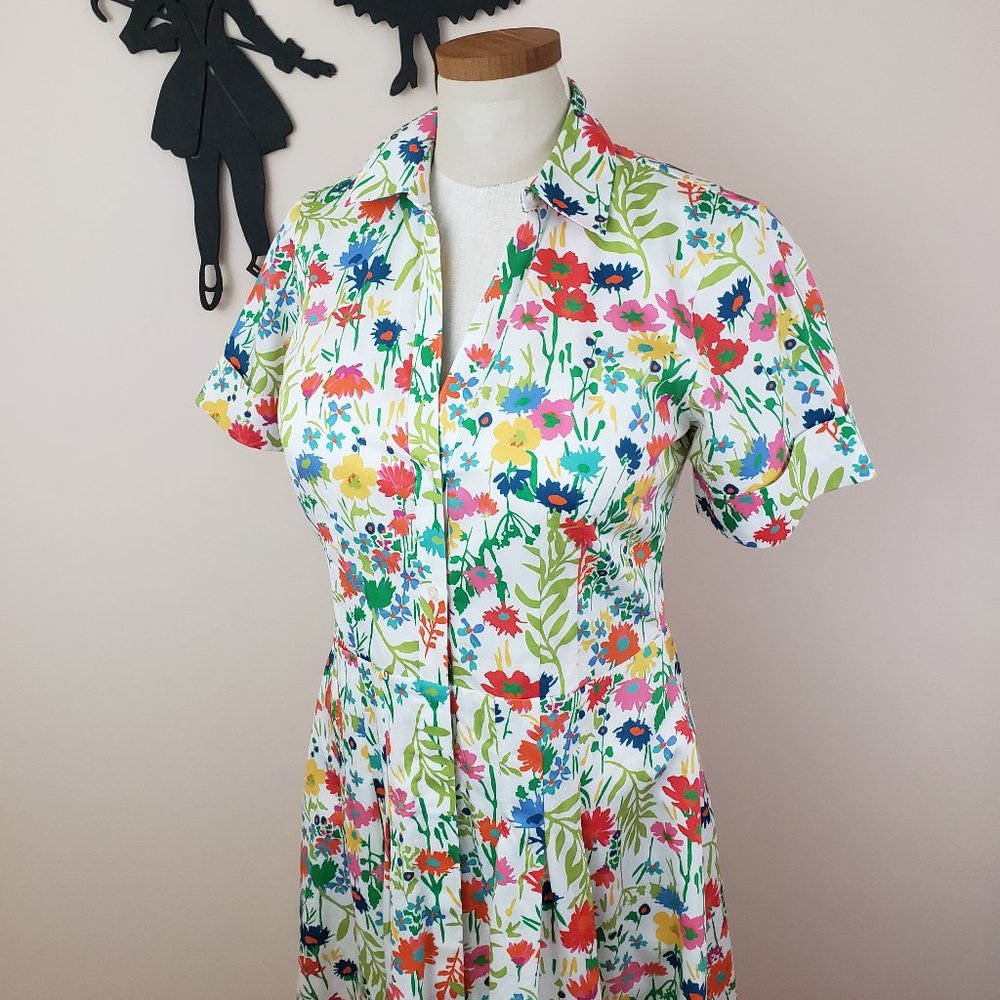 Brooks Brothers White Floral Dress